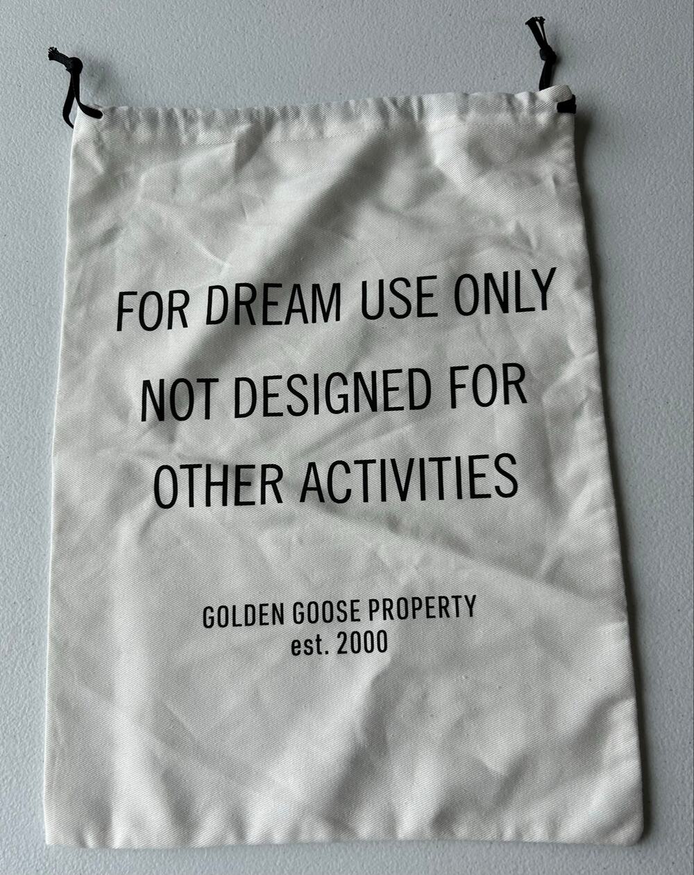 New! Golden Goose Dust Bag Cream Made in Italy Shoe Drawstring Storage Bag
